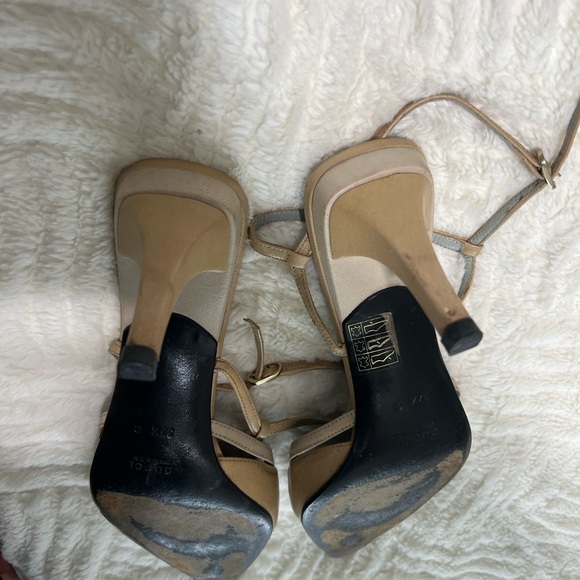 Gucci by Tom Ford Vintage Slingback Heels 37.5 C Nude Leather AS IS - Picture 13 of 16